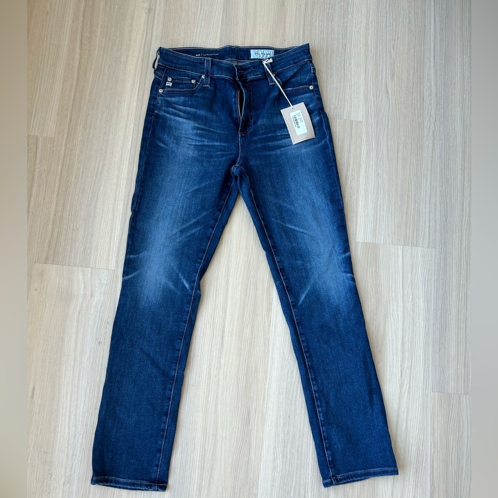 NWT AG Denim Mari High Rise Straight Jean